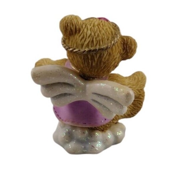 2" Angel Bear On Cloud 2001 Priscilla Hillman Figurine 824526 Pink Heart Enesco - Picture 3 of 6